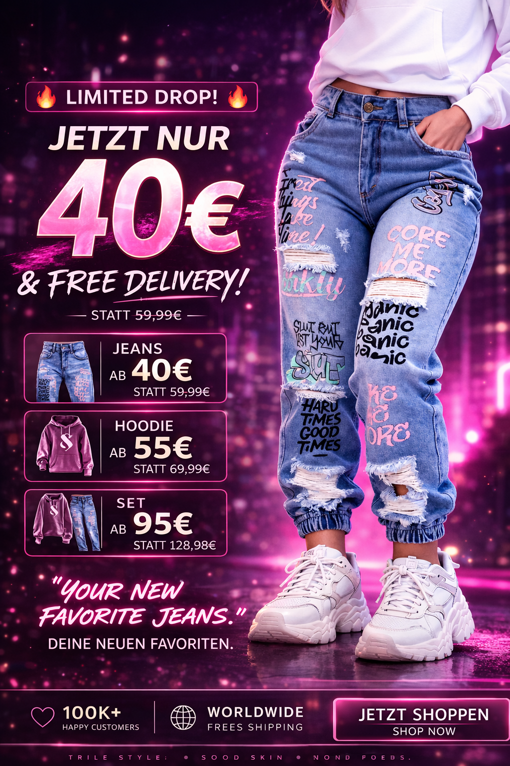 Urban Graffiti Jeans â Moderner Streetwear Fit