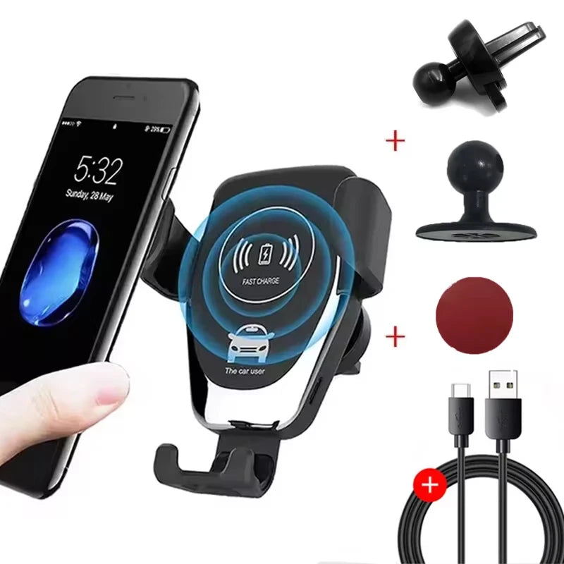 Drahtlose Lade Telefon Auto Halter Ladegerät 30W Für iPhone 15 14 13 12 11 Pro XS Max XR Samsung Xiaomi schnelle Auto Drahtlose Ladegeräte