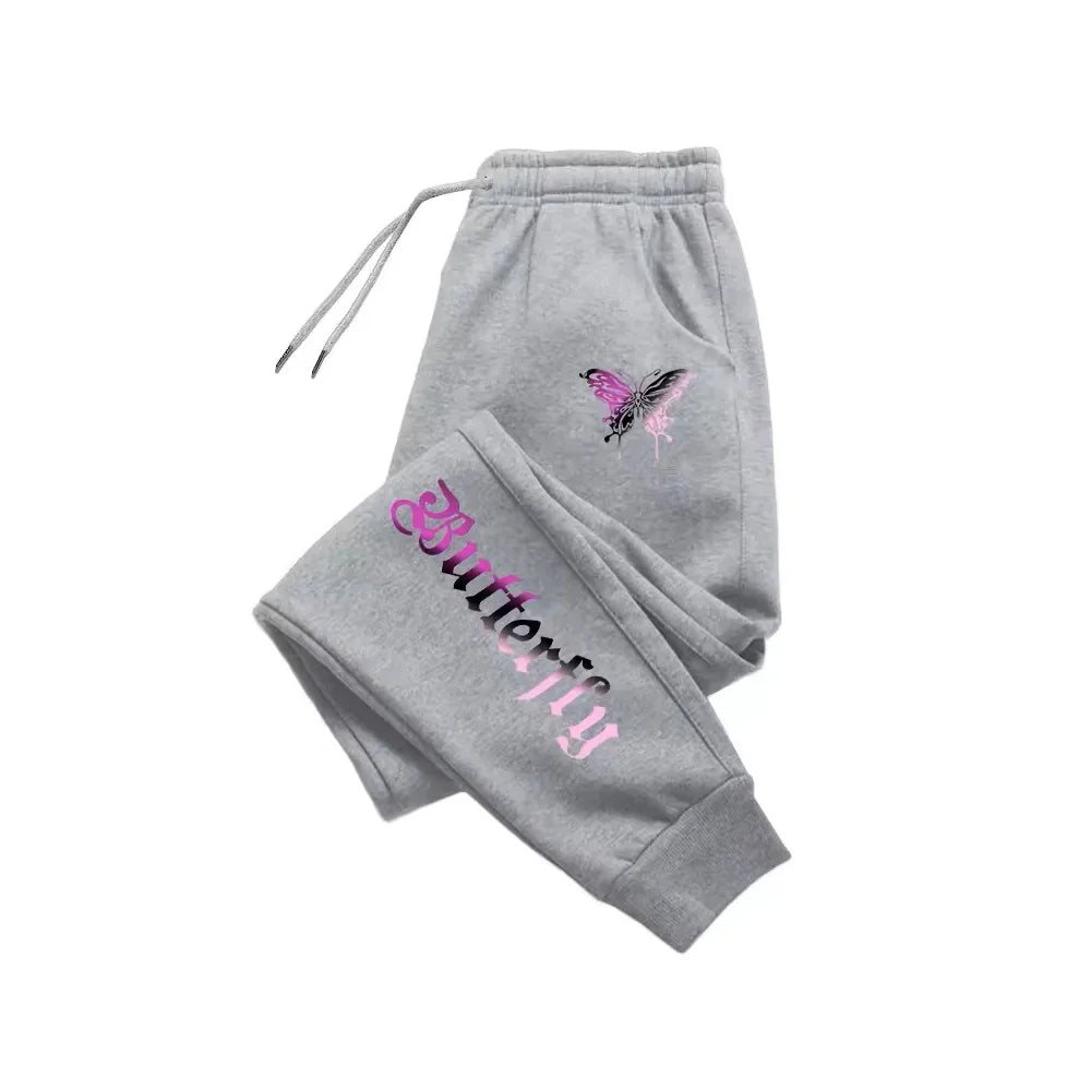 🦋 Butterfly Print Joggers – Cozy Streetwear Style