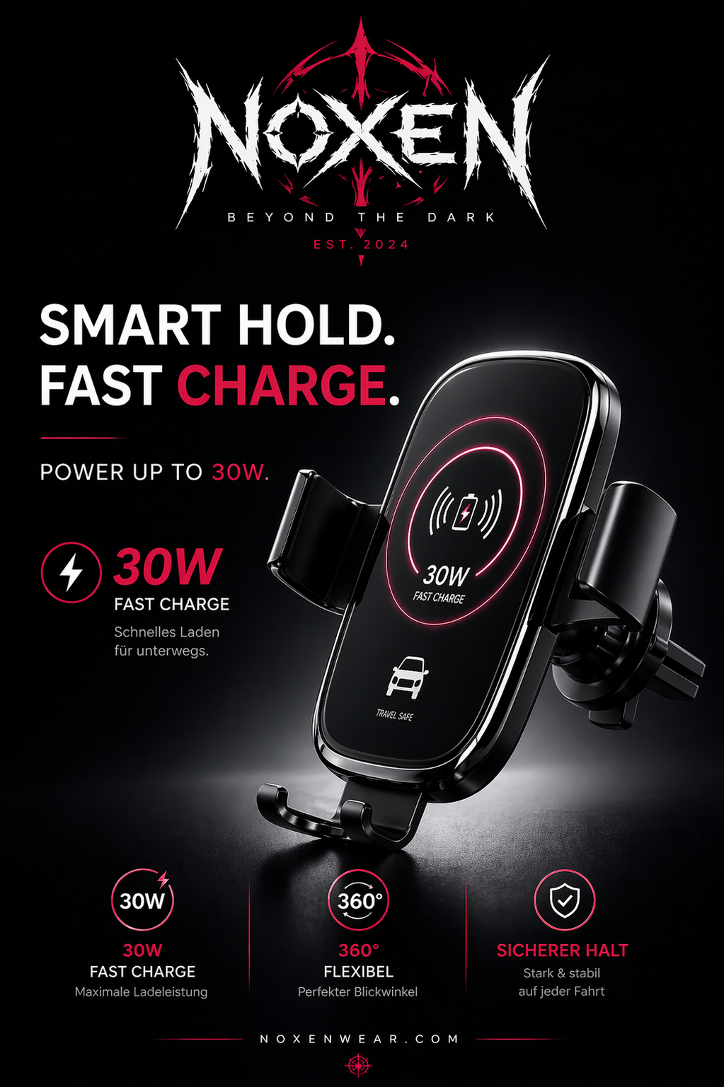 Noxen Auto Handyhalterung mit Ladegerät