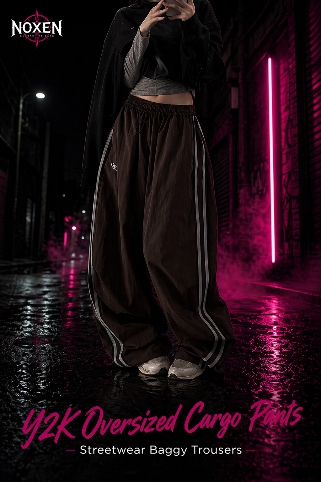 Pantalon cargo oversized Y2K – Pantalon baggy streetwear