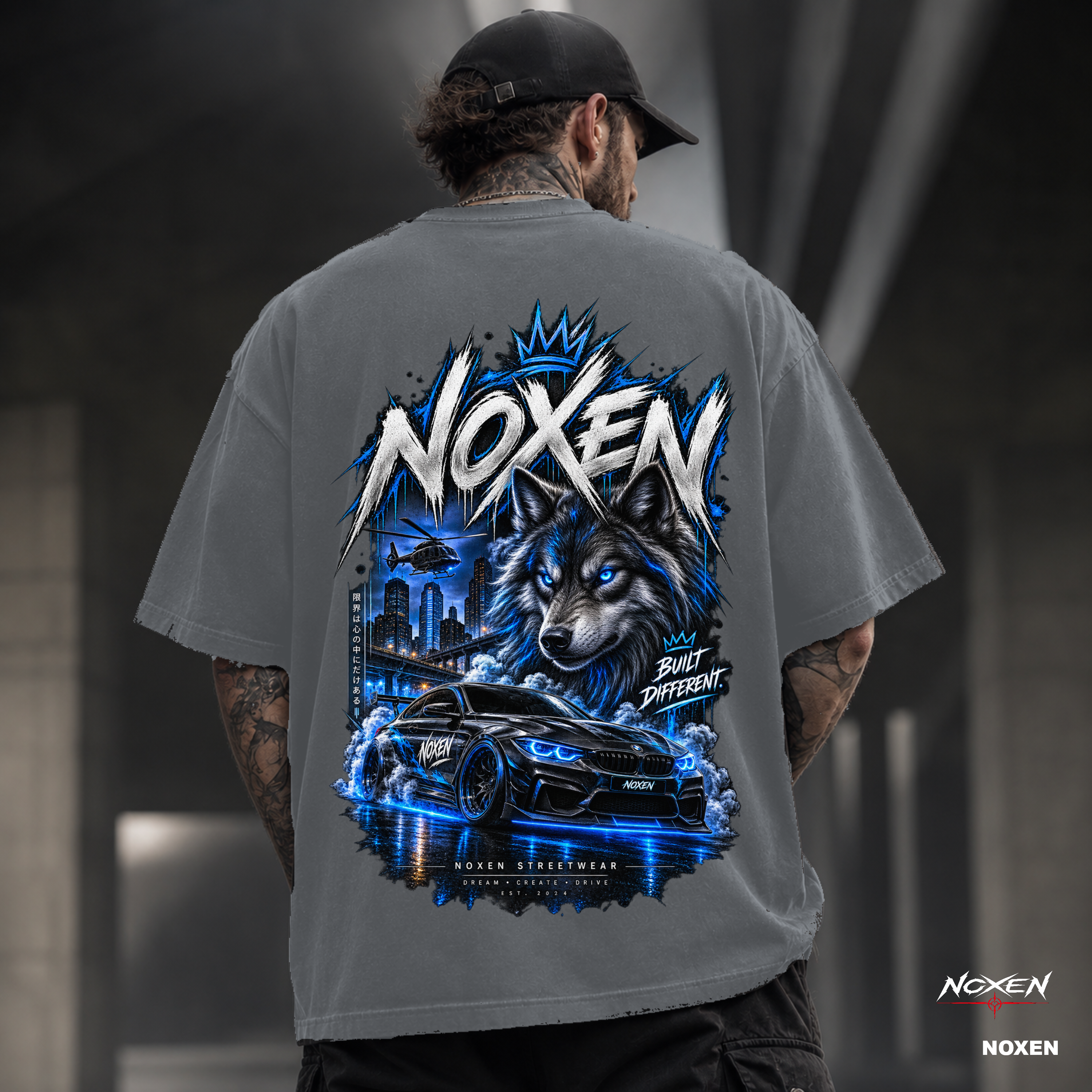 NOXEN BUILT DIFFERENT – Wolf Oversized T Shirt – Produktansicht 4