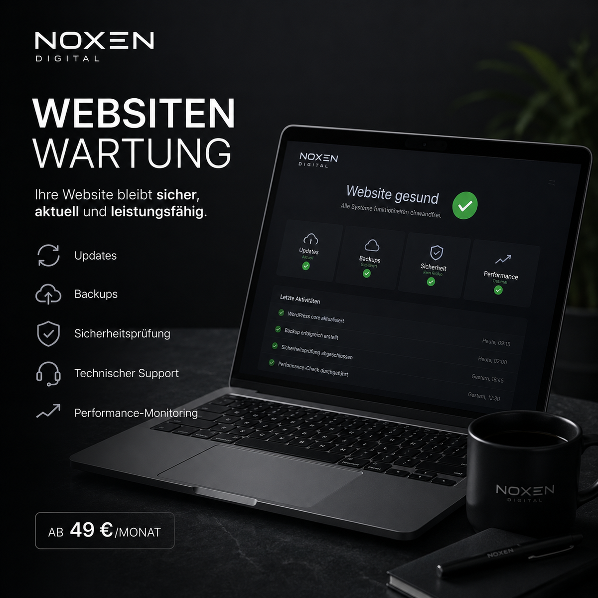 Website Wartung – Produktansicht