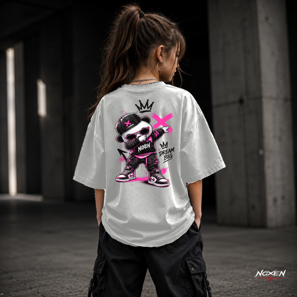 NOXEN Dream Big Panda Kids Girl T Shirt – Produktansicht 2