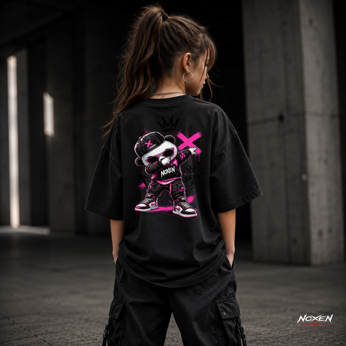 NOXEN Dream Big Panda Kids Girl T Shirt – Produktansicht 4