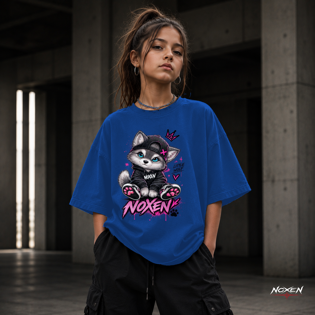 NOXEN Little Rebel Cat Kids Girl T Shirt – Produktansicht 3