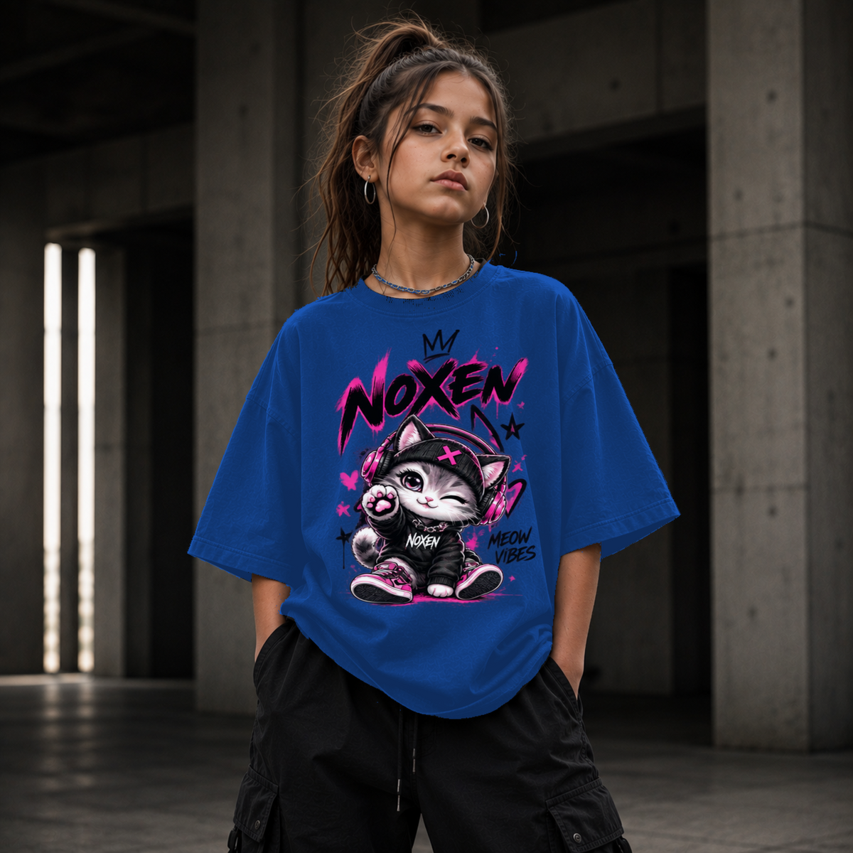 NOXEN Meow Vibes Kids Girl T Shirt – Produktansicht 3