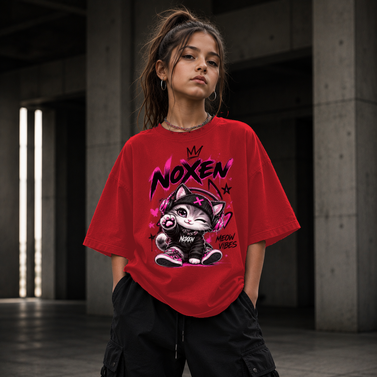 NOXEN Meow Vibes Kids Girl T Shirt – Produktansicht 4