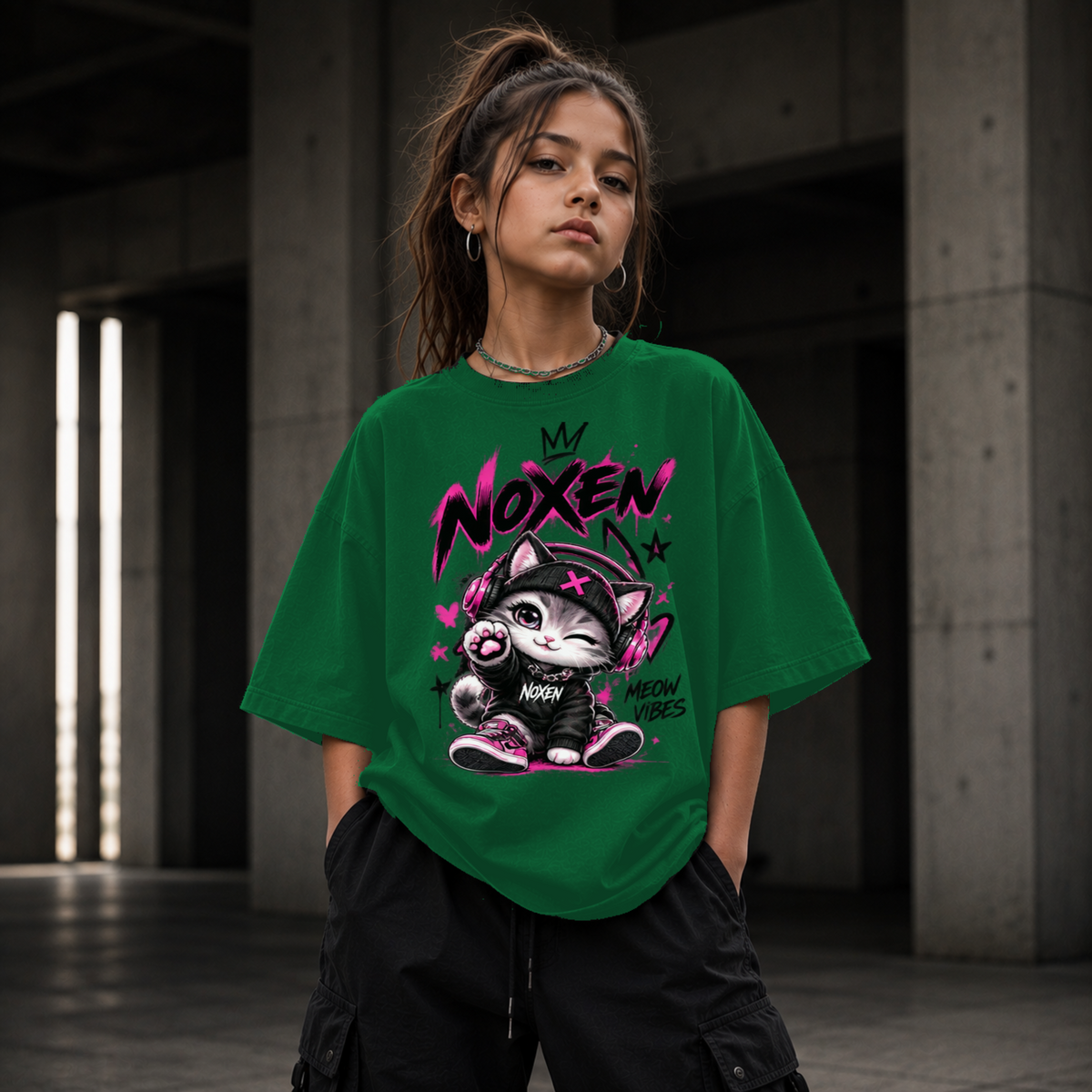 NOXEN Meow Vibes Kids Girl T Shirt – Produktansicht 6
