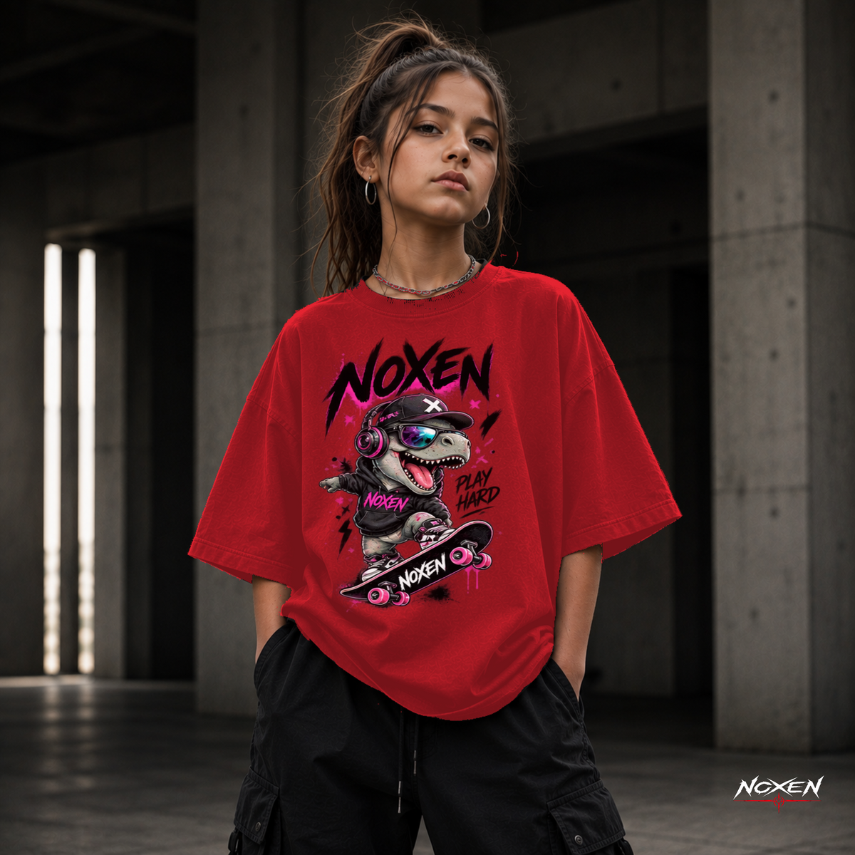 NOXEN Play Hard Skater Kids Girl T Shirt – Produktansicht 1