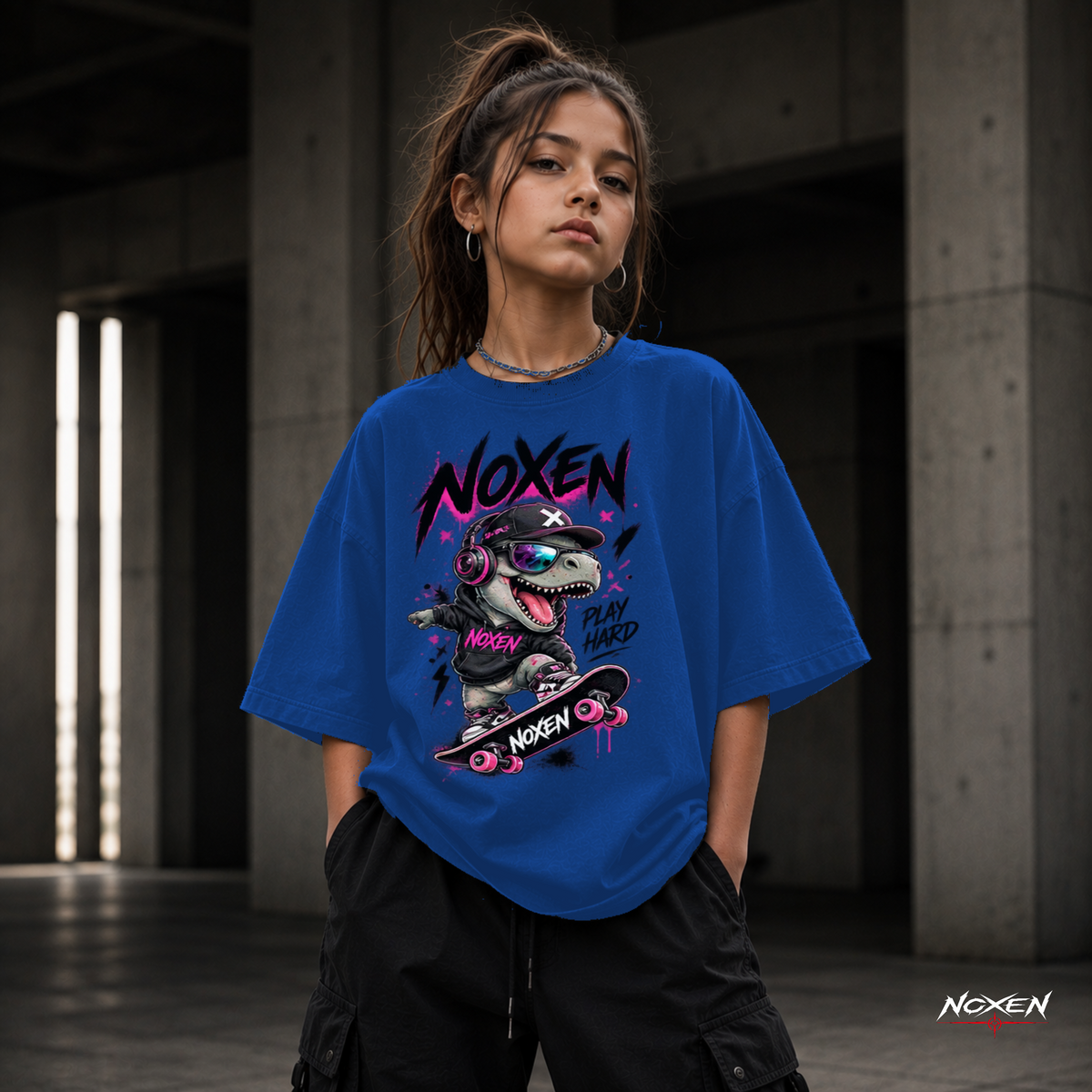 NOXEN Play Hard Skater Kids Girl T Shirt – Produktansicht 2