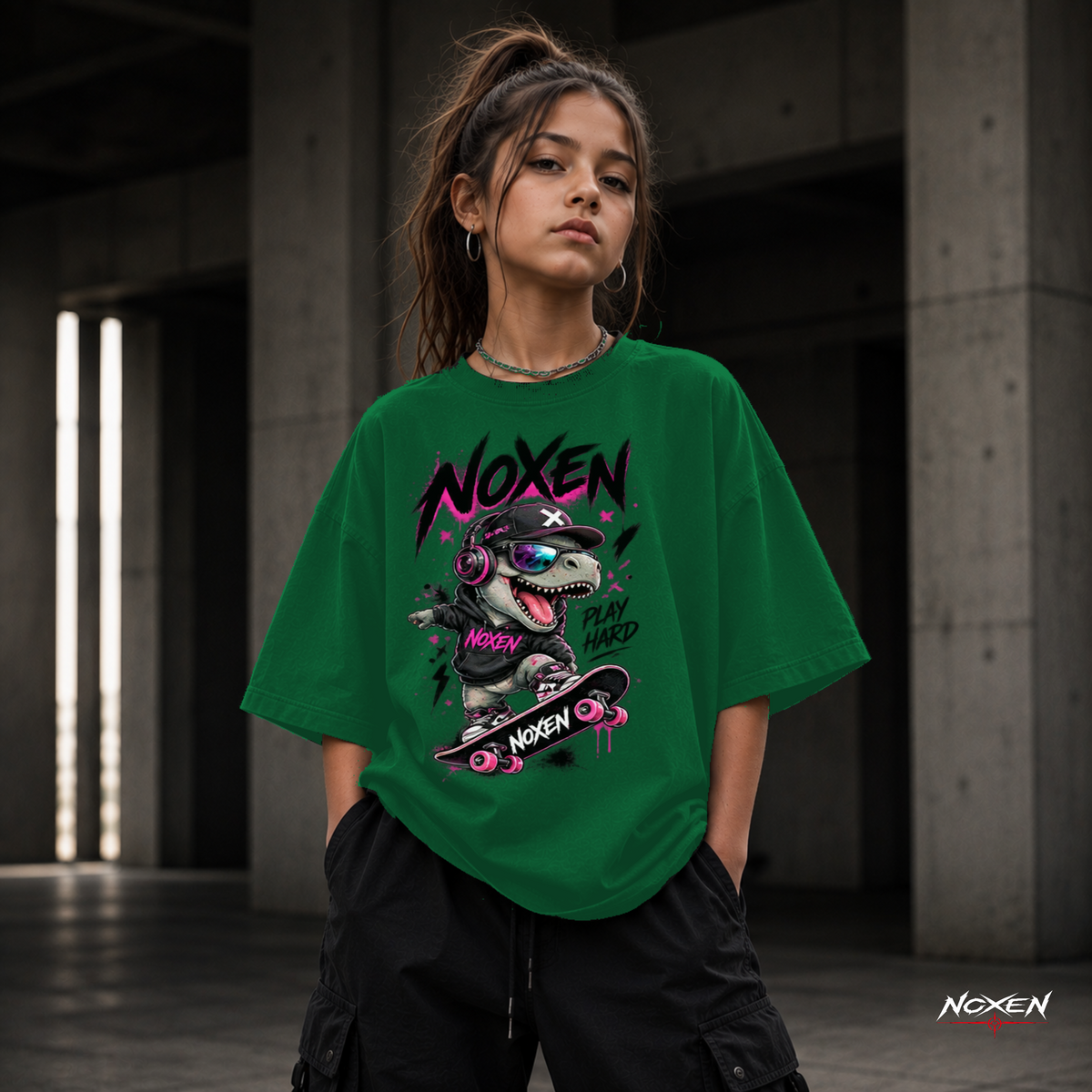 NOXEN Play Hard Skater Kids Girl T Shirt – Produktansicht 6