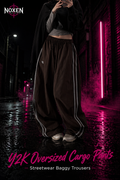 Y2K Oversized Cargo Pants – Streetwear Baggy Trousers by noxen – Produktansicht