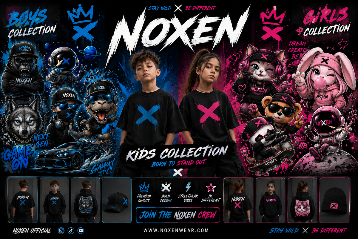 T Shirts Hoodies für Kinder Entdecke und einzigartige Prints mit der unverwechselbaren NOXEN DNA