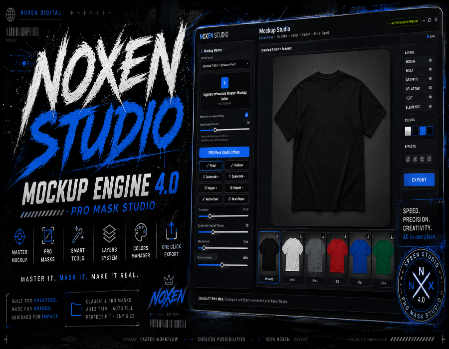 Von der Design Datei bis zum fertigen Shopify Produkt. INHOUSE SOFTWARENOXEN Studio V1